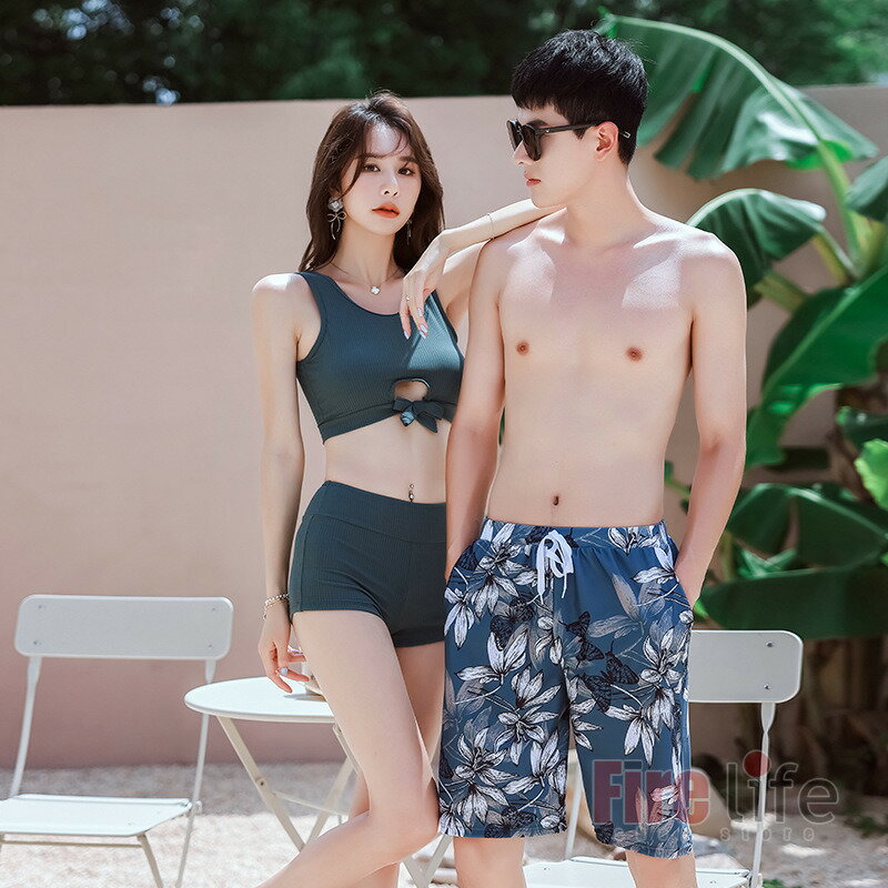ペア水着 レディース メンズ カップル 水着 体型カバー 韓国風 花柄 タンキニク ビキニ みずぎ ショートパンツ ワイドパンツ 男性用ビーチパンツ サーフパンツ ママ水着 おしゃれ 男女 リゾート 水泳 ビーチ 海遊び 旅行 新婚旅行 夏休み プール ビーチウェア