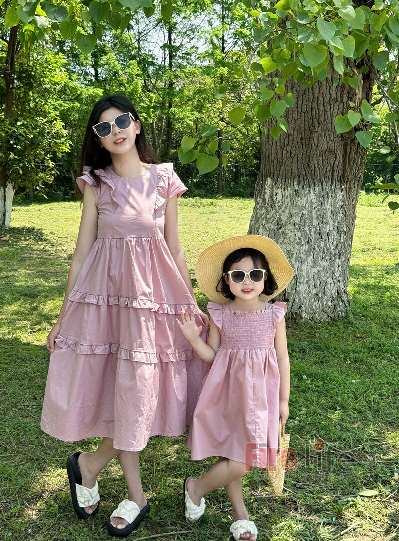 ペアルック 親子 お揃い ワンピース おしゃれ 家族お揃い 母娘 綿 お母さんと娘お...