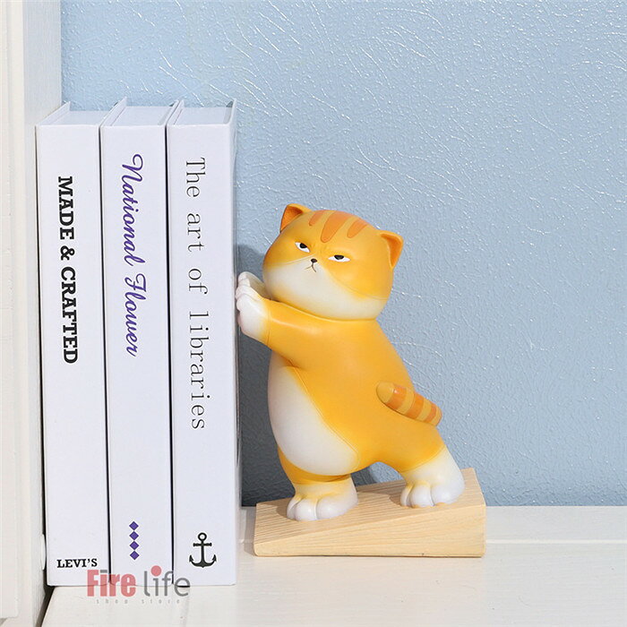 ドアストッパー かわいい猫 樹脂 ドア止め 本止め ドア 扉 室内 本棚 本トッパー イエロー firelife-10004885 ファイアライフ楽天市場店 サンプル画像3