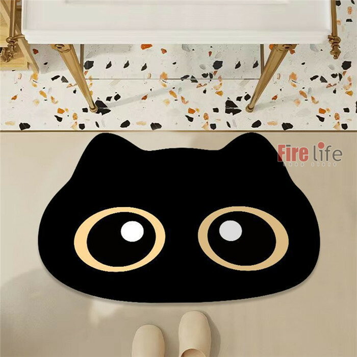バスマット足ふきマット黒猫クロネコ...