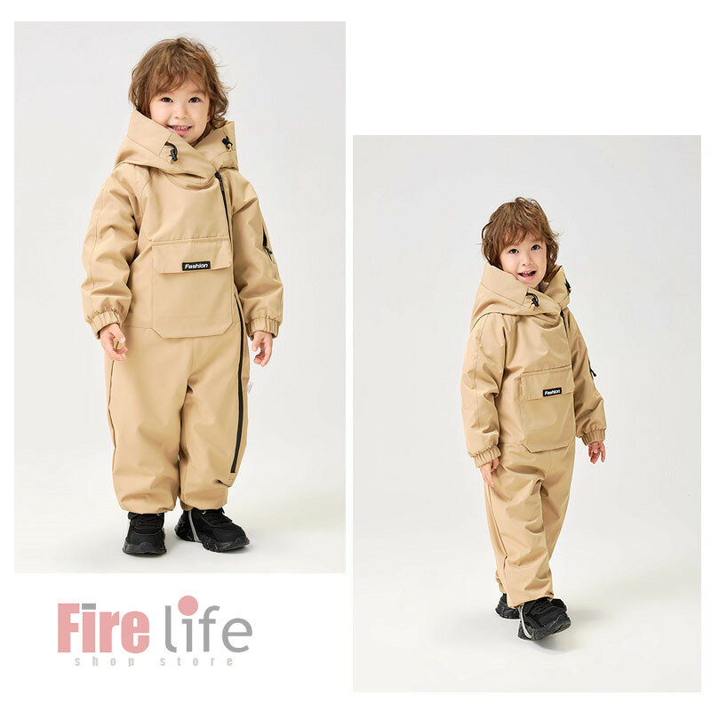 新作 スキーウェア 子供服 ジャンプスーツ ロンパース つなぎ ベビー服 カーキ パープル イエロー 全5色 雪遊び スノーボードウェア 撥水防風 暖かい ナイロン 裏ボア 中綿いり スキースーツ 男の子 女の子 防寒 あったか クリスマスプレゼント 一部即納 3