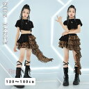 キッズダンス衣装 セットアップ ヒョウ柄 へそ出し スカートセット 豹柄 hiphop k-pop 韓国 子供 キッズ ダンス衣装 女の子 応援着 団体服 演出...