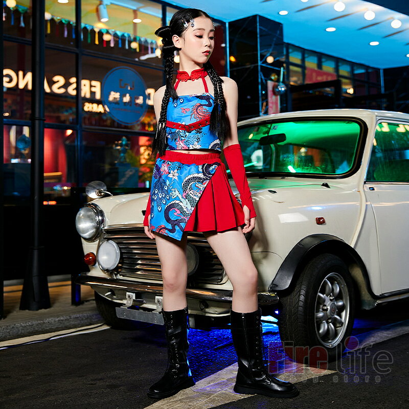 中華風 キッズダンス衣装 セットアップ 子供服 キッズ ダンス hiphop jazz ヒップ...