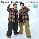 キッズダンス衣装 ヒップホップ 子供服 長袖 セットアップ チェック柄シャツ カーゴパンツ 女の子 男の子 韓国 k-pop ステージ衣装 チアガール 舞台衣装 上下セット イベント 応援団 JAZZ おしゃれ 演出服 送料無料 団体服 hiphop 発表会 110-180cm