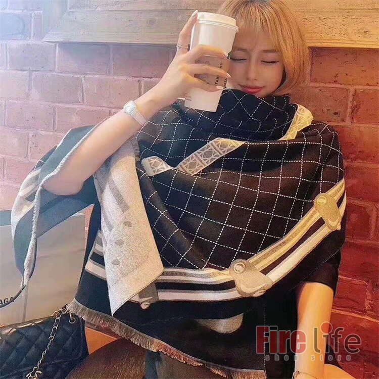 マフラーレディース ストール 秋冬 スカーフ 冬物 大判 70*180CM チェック柄 防寒 厚手 ふわふわ 暖か..