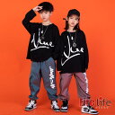 ダンス衣装 キッズ　ヒップホップ 女の子 男の子 長袖Tシャツ　カーゴパンツ オレンジ　黒　ブルー　ピンク　セットアップ K-POP 韓国 演出服 イベント ダンス発表会 練習着 団体服 ステージ衣装　送料無料