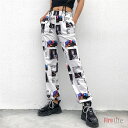 ダンス衣装 ボトムス レディースパンツ ワイドパンツ ウエストゴム ホワイト おしゃれ ダンス衣装 プリント柄 かっこいい 黒ダンスパンツ ブラック センス パンツ ズボン