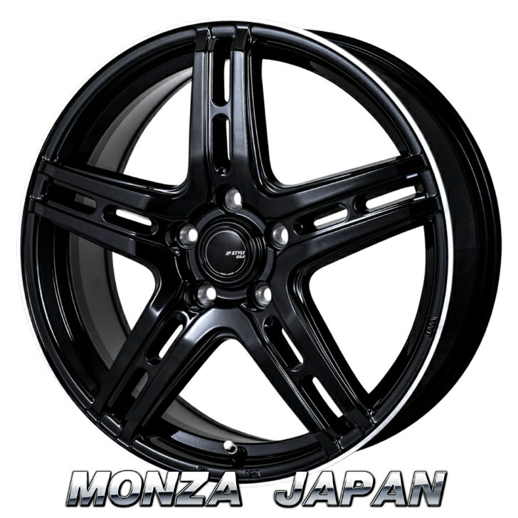 16×6.5J インセット +38 5-114.3 ブラックモンツァ ジャパン JP スタイル アール52 黒アルファード ヴェルファイア プリウス シビック90系 ノア ヴォクシー