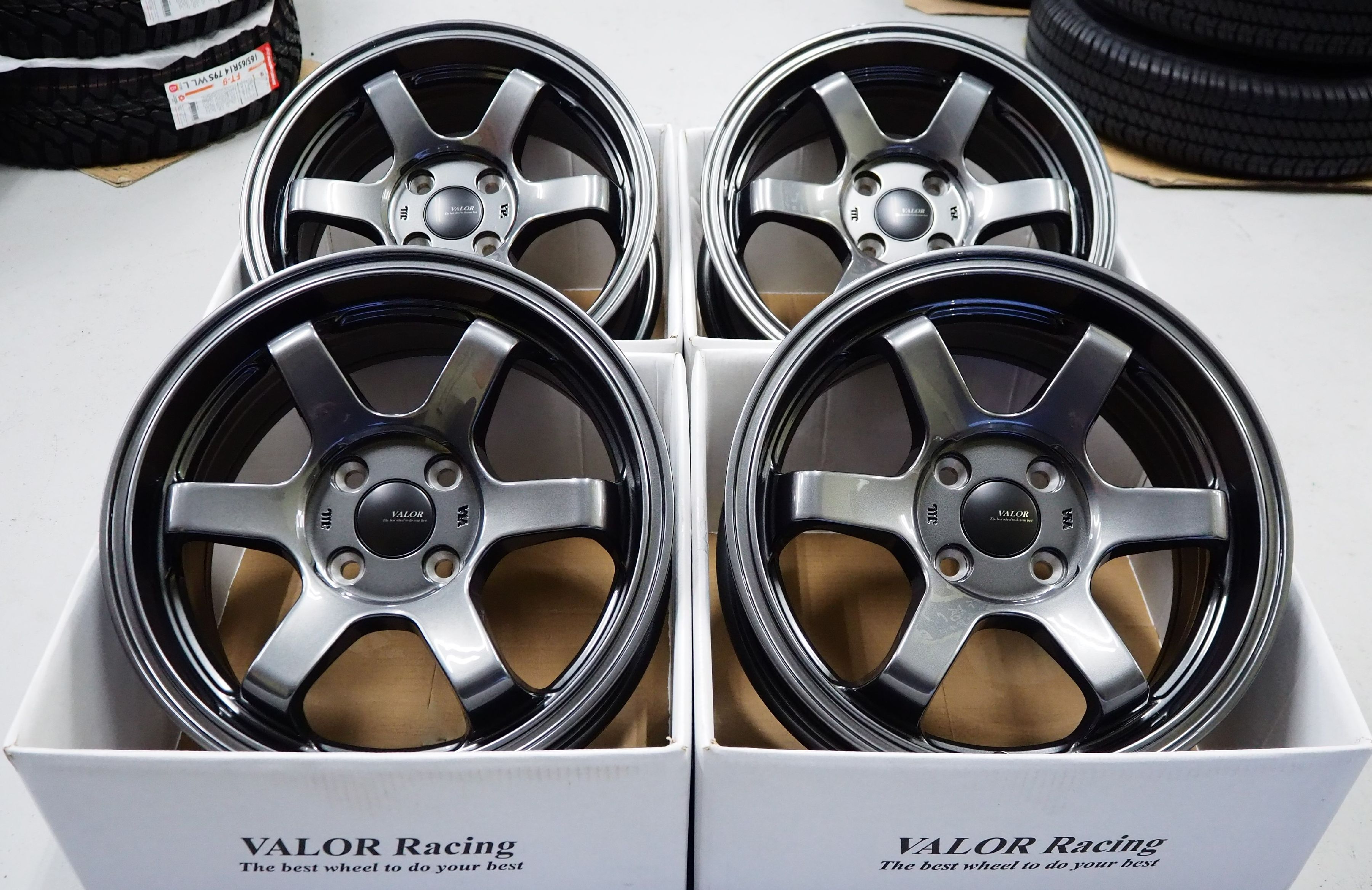 アルトワークス セルボ ラパン エッセ コペン モビリオVALOR Racing TS6R15inch 6.5J +38 4H100新品 ホイール 4本セット ガンメタリック ディープコンケイブ深リム 逆ゾリ 15インチ 6本スポーク カスタムサイズ 設計