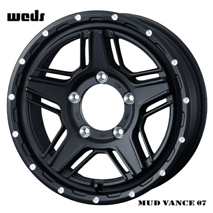 16×5.5J インセット +22 5-139.7 新品 ホイール 4本SUZUKI スズキ　JIMNY ジムニーWeds ウェッズ MUD VANCE マッドヴァンス 07 ブラック