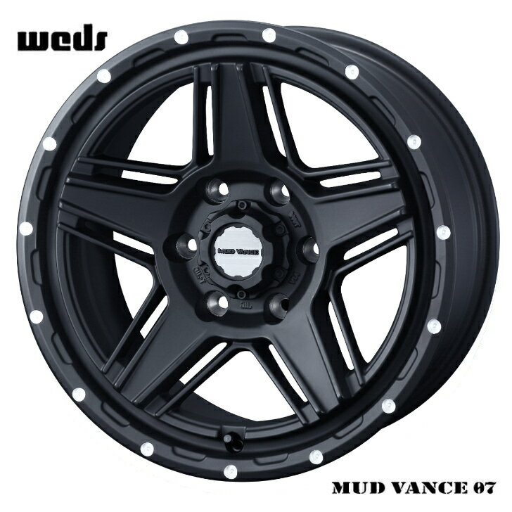16×6.5J インセット +38 6-139.7 新品 ホイール 4本TOYOTA 200系 ハイエース レジアスエースWeds ウェッズ MUD VANCE マッドヴァンス 07 ブラック