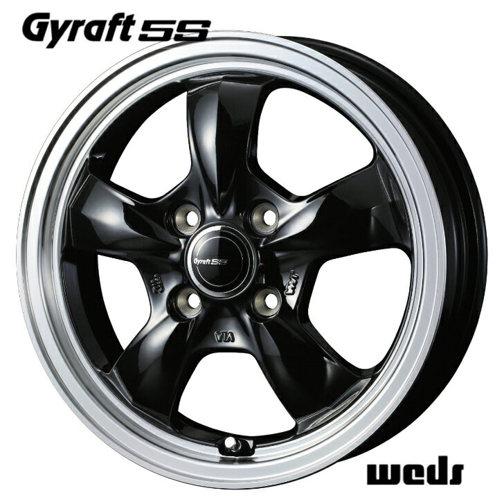 12×4.00B インセット＋43 4-100 新品 ホイール 4本Weds ウェッズ GYRAFT 5S グラフト ゴエス ブラックNT100 クリッパー ミニキャブバン ハイゼット スクラム