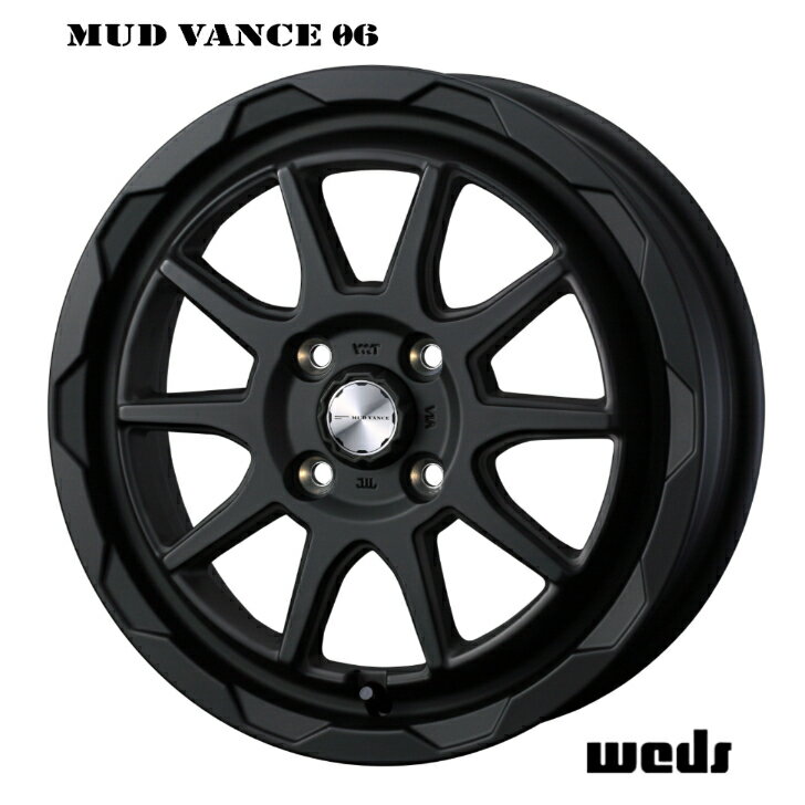 Rakuten - 15×4.5J インセット +45 4H 100 新品 ホイール 4本Weds ウェッズ MUD VANCE 06 マッド ヴァンス ブラックN-BOX ジョイメガ タント ウェイク ワゴンR デイズ