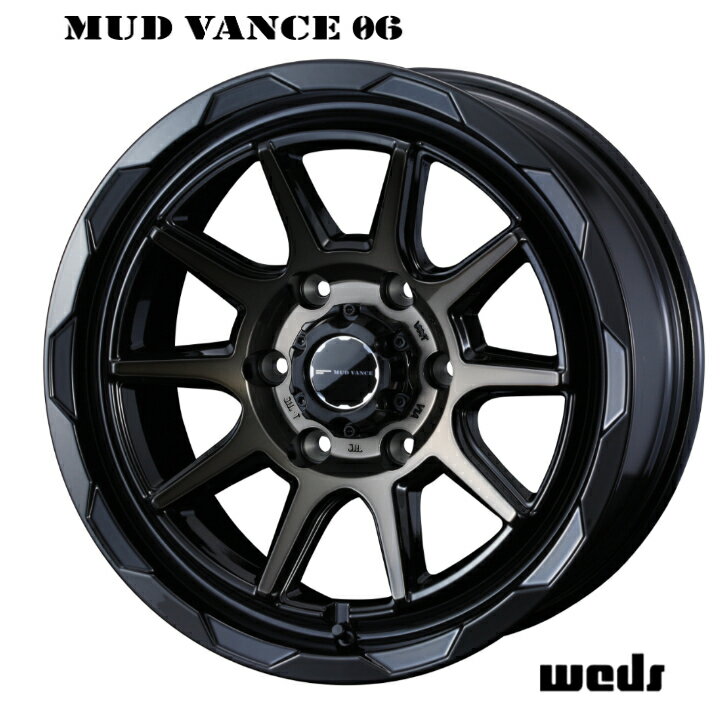 16×6.5J インセット +38 6H 139.7 新品 ホイール 4本Weds ウェッズ MUD VANCE 06 マッド ヴァンス ブラックハイエース レジアスエース
