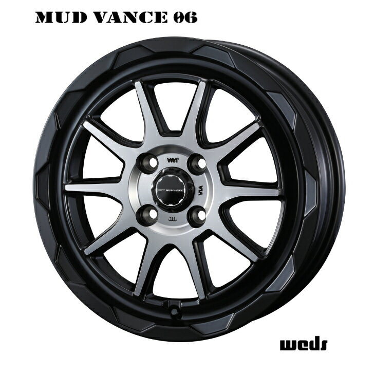 12×4.00B インセット＋40 4H 100 新品 ホイール 4本Weds ウェッズ MUD VANCE 06 マッド ヴァンス ブラックエブリィ キャリー ハイゼット 軽トラ
