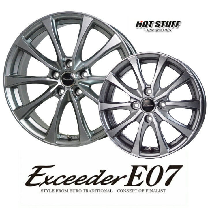 12×4.00B インセット +43 4-100 新品 ホイール 4本HOT STUFF ホットスタッフ Exceeder E 07 エクシーダーNT100 クリッパー ミニキャブバン ハイゼット スクラム