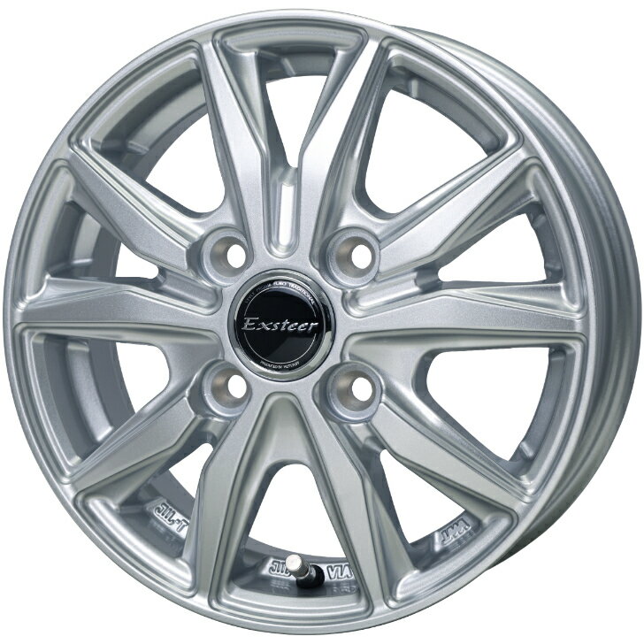 12×4.00B インセット+43 4-100 ホイール 4本ホットスタッフ エクスター ST エスティー シルバーNT100 クリッパー ミニキャブバン ハイゼット スクラム
