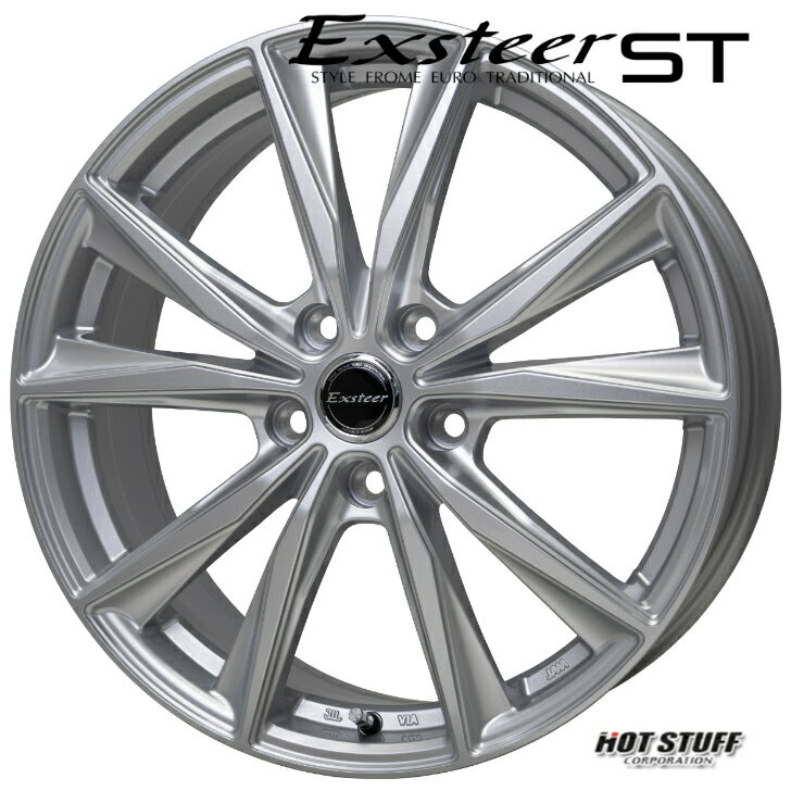 19×7.0J インセット+45 5-114.3 ホイール 4本ホットスタッフ エクスター ST エスティー シルバーRAV4 CX-5 CX-8 CX-60 アクセラ