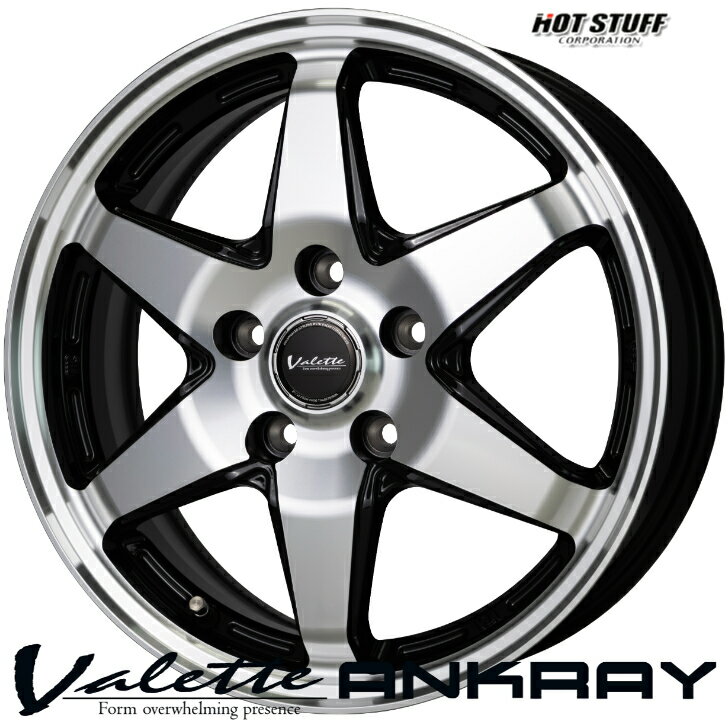 15×6.0J インセット +43 5-100ホットスタッフ ヴァレット アンクレイ ブラック 黒プリウス カルディナ ウイッシュ インプレッサ