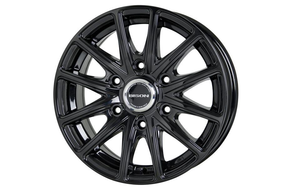 200系 ハイエース15×6.0J インセット +33 6H 139.7 ホットスタッフ バイソン BN 01 ブラックグリップマックス ICE X 195/80R15C