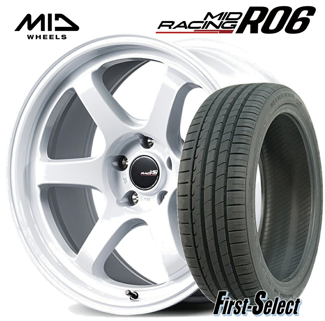 乐天商城 - シビック typeRMID RACING R0618inch 9.5J 5H120 +60特選輸入タイヤ245/40R18新品 ホイール 新品タイヤ 4本セット軽量ホイール