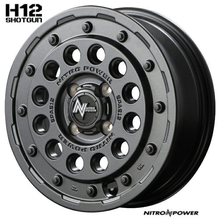 14×4.5J インセット＋45 4-100 新品 ホイール 4本MID マルカ サービス ナイトロパワー H12 ブラックタント キャスト ウェイク N-BOX デイズ ワゴンR