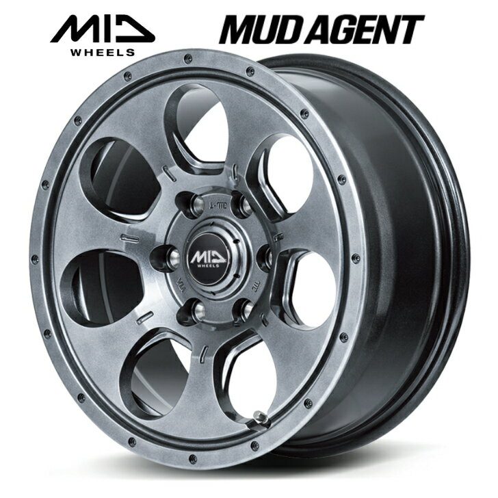 15×6.0J インセット +33 6-139.7新品 ホイール 4本 メタリック グレーマルカサービス ロードマックス マッド エージェント200系 ハイエース レジアスエース