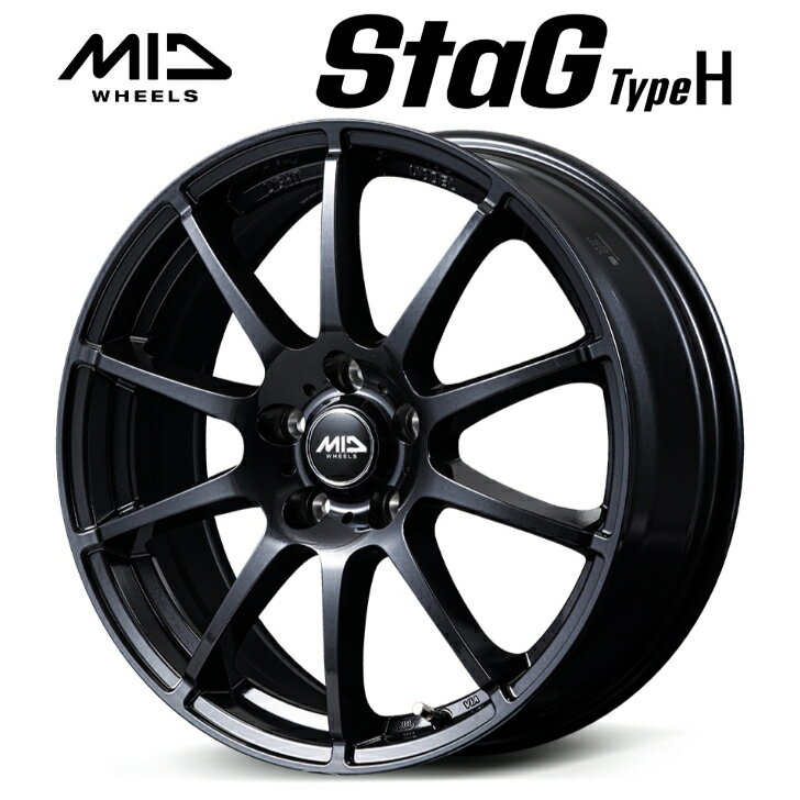 17×7.0J インセット +48 5-114.3 新品 ホイール 4本MID マルカサービス STAG スタッグ タイプH グレーステップワゴン ヴェゼル ZR-V HONDA車専用設計