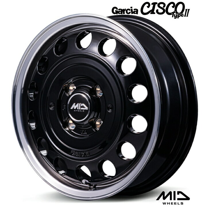 N-BOX ジョイメガ タント ウェイク ワゴンR デイズ15×4.5J インセット+45 4-100 新品 ホイール 4本MID マルカサービス ガルシア シスコ タイプ2 黒