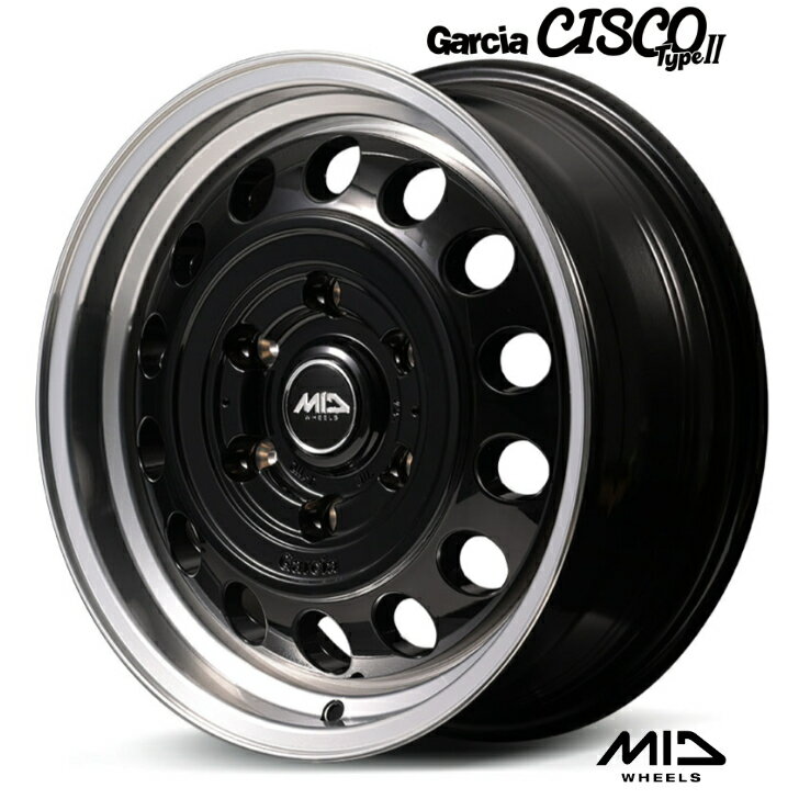 200系 ハイエース レジアスエース16×6.5J インセット+38 6-139.7 新品 ホイール 4本MID マルカサービス ガルシア シスコ タイプ2 黒