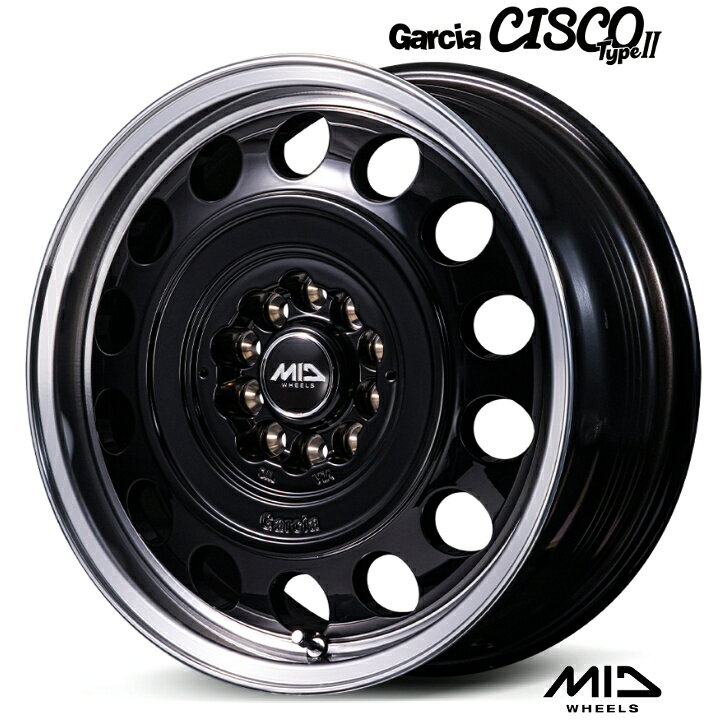 16×6.5J インセット+40 10-108 10-114.3MID マルカサービス ガルシア シスコ タイプ2 黒