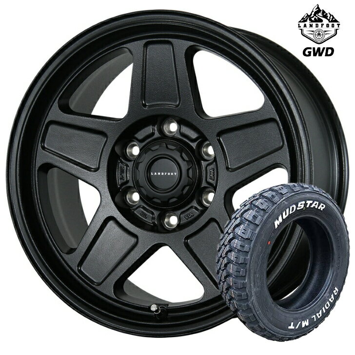 樂天商城 - 15×6.0J インセット +33 6H 139.7 タイヤ ホイールトピー ランドフット GWD ブラック 黒 新品 4本マッドスター ラジアル M/T 195/80R15 107/105N ハイエース