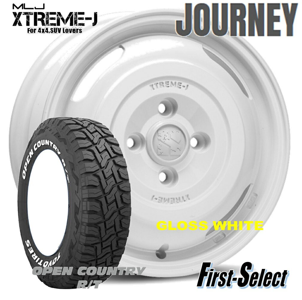 乐天商城 - ハイゼット 軽トラ ゴツゴツ系 アゲ系MLJ XTREME-J JOURNEY（ジャーニー）14inch 4.5J +43 4H100 グロスホワイトタイヤ ＆ ホイール新品 4本TOYO オープンカントリーR/T 165/80R14 ホワイトレター