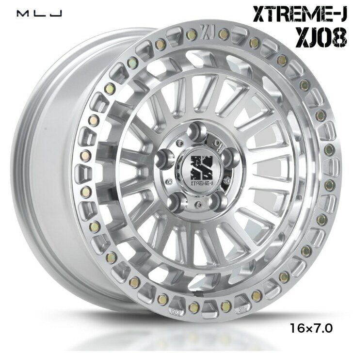デリカD5 RAV4 (アグレッシブサイズ)16×7.0J インセット +25 5-114.3 グロス マシーンドMLJ エクストリーム J XJ 08 新品 ホイール 4本