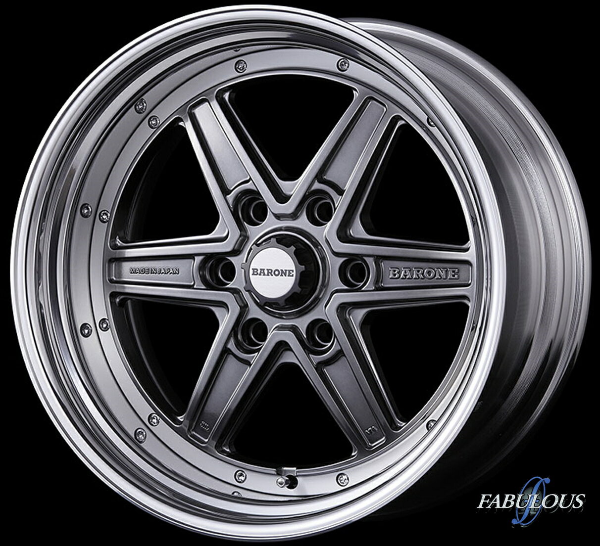 200系 ハイエース 深リム カスタムサイズFABULOUS BARONE MK-6 2Pハイパーブラック19inch 9.0J 6H139.7+25特選輸入タイヤ19インチ 新品 タイヤ・ホイール