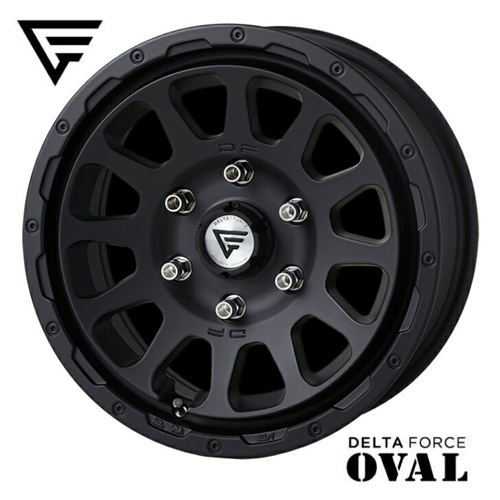 樂天商城 - 17×8.0J インセット +20 6H 139.7 新品 ホイール 4本DELTA FORCE デルタ フォース OVAL オーバル ブラックFor プラド ハイラックス FJクルーザー 等