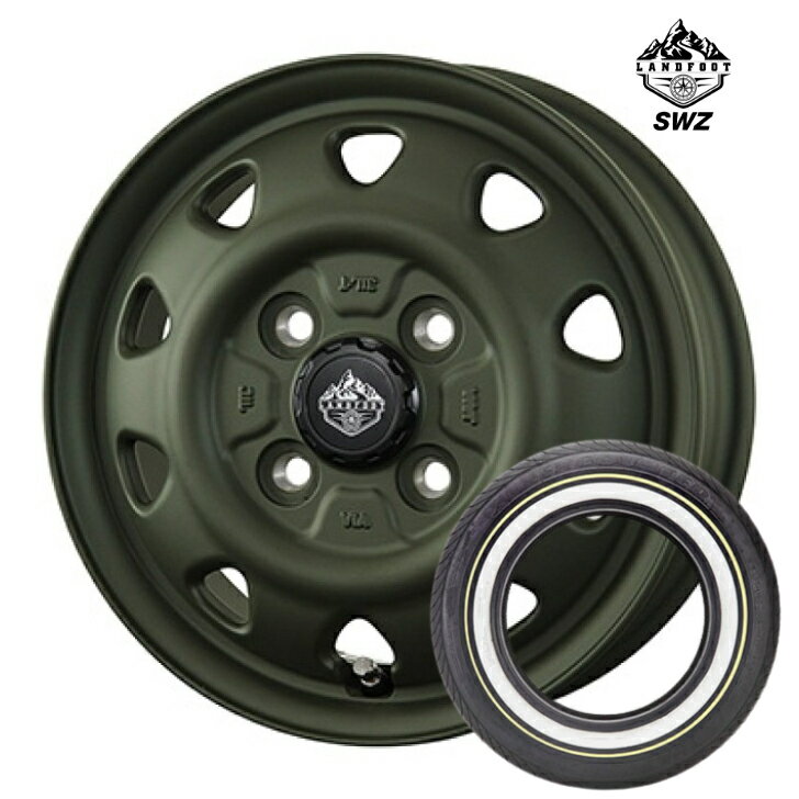 Rakuten - サクシード プロボックス TOPY LANDFOOT SWZ ランドフット14インチ 5.0J +39 4H100 トピーALLENCOUNTER CLASSIC OVAL 165/80R14 97/95N LT ホワイトリボン