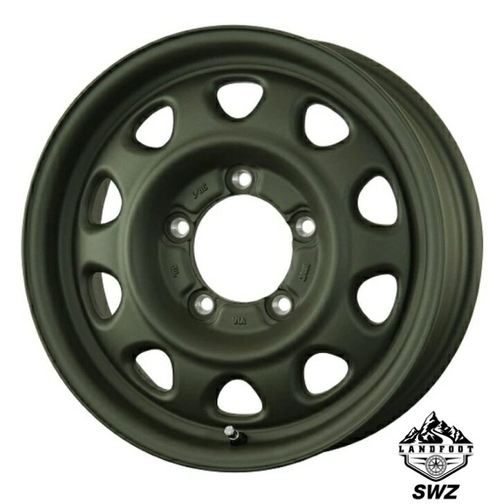16×5.5J インセット +20 5-139.7 カーキTOPY LANDFOOT ランドフット SWZ レトロ かわいい 可愛い 鉄チン風 かっこいい