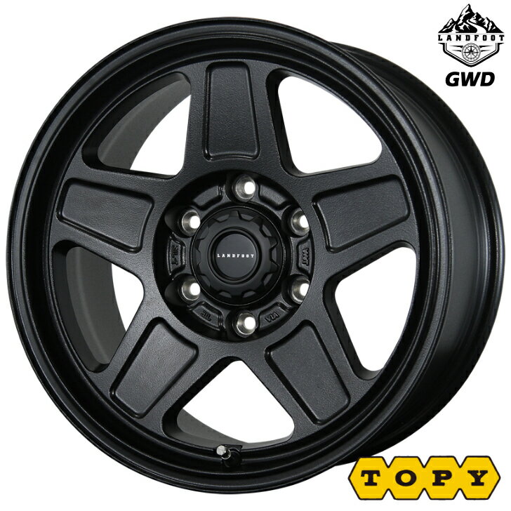 Rakuten - 18×7.5J インセット +55 6H 139.7 ブラック 黒トピー実業 ランドフット GWD アウトドア系 骨太ランドクルーザー 300/250 (※ナローボディ除く)