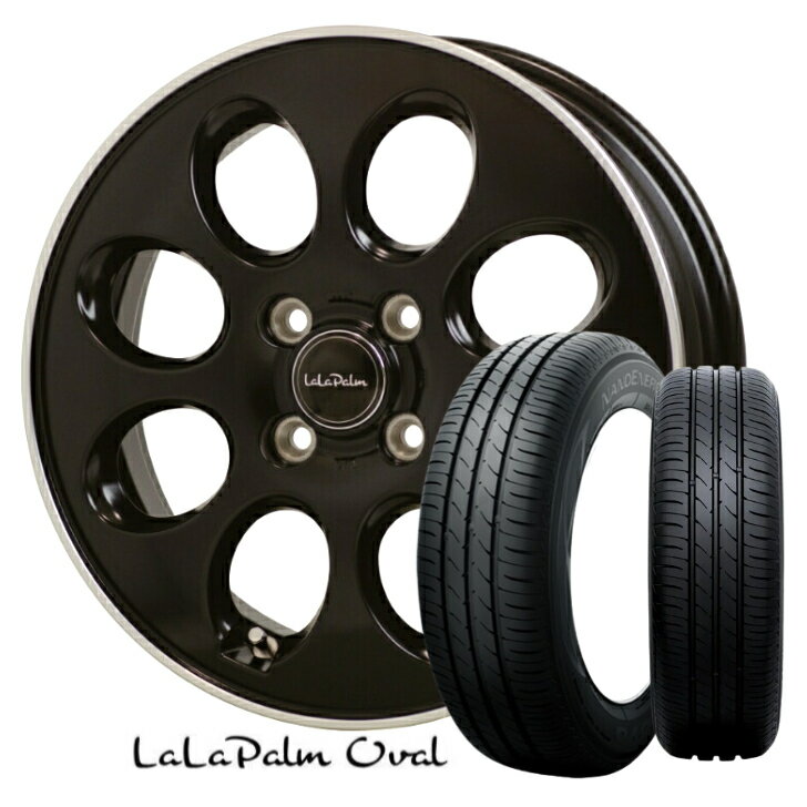 14×4.5J インセット +45 4H-100 4本 ブラック155/55R14 69V 新品 サマータイヤ ホイール セットHOT STU..