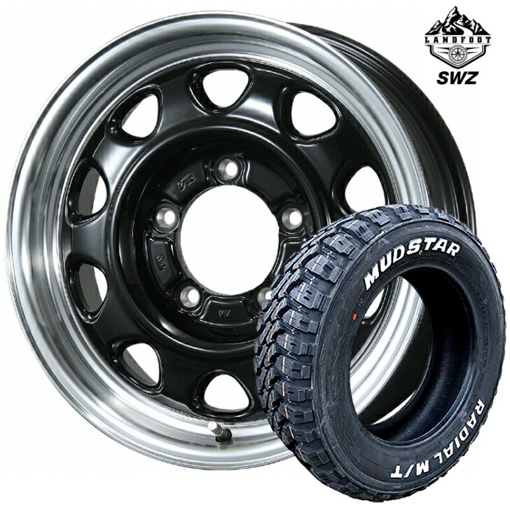 乐天商城 - ジムニー JB64W JB23W / 新品 タイヤ ホイール 4本 ブラック16×5.5J インセット +20 5H139.7 トピー ランドフット SWZ215/70R16 100T マッドスター ラジアル M/T ホワイトレター