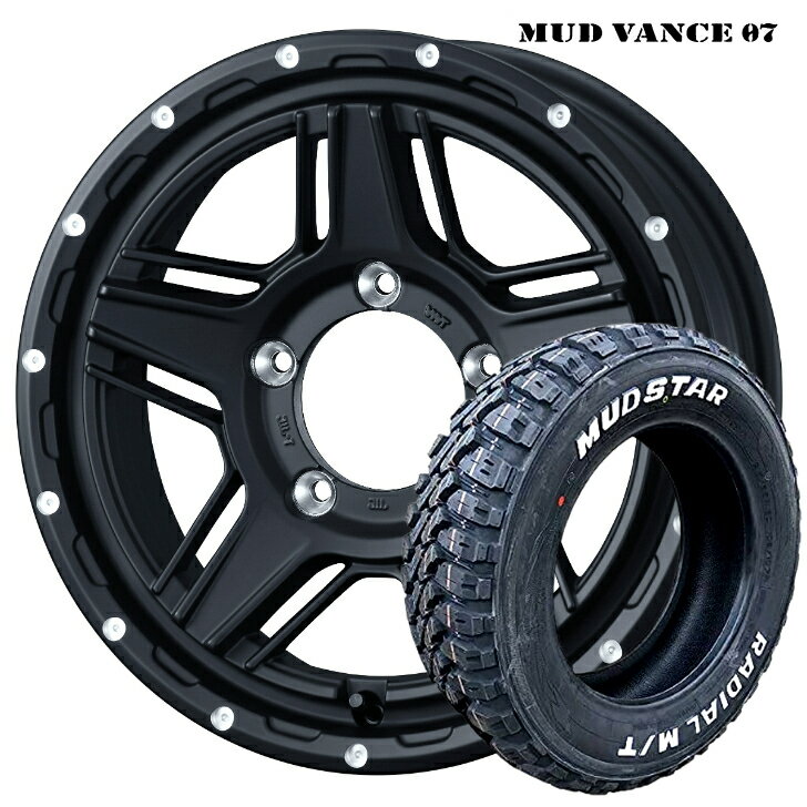 樂天商城 - ジムニー JB64W JB23W / 新品 タイヤ ホイール 4本 ブラック16×5.5J インセット +22 5H139.7 ウェッズ マッドヴァンス07215/70R16 100T マッドスター ラジアル M/T ホワイトレター