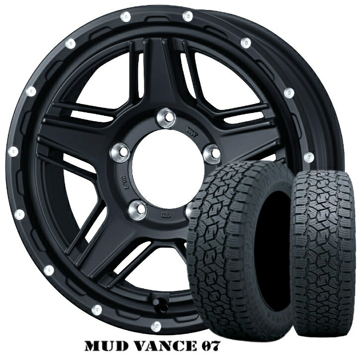 乐天商城 - ジムニー JIMNY 新品 タイヤ ホイール 4本 ブラック ごつい16×5.5J インセット +22 5H139.7 マッド ヴァンス07 黒175/80R16 91S トーヨー オープン カントリー A/T スリー