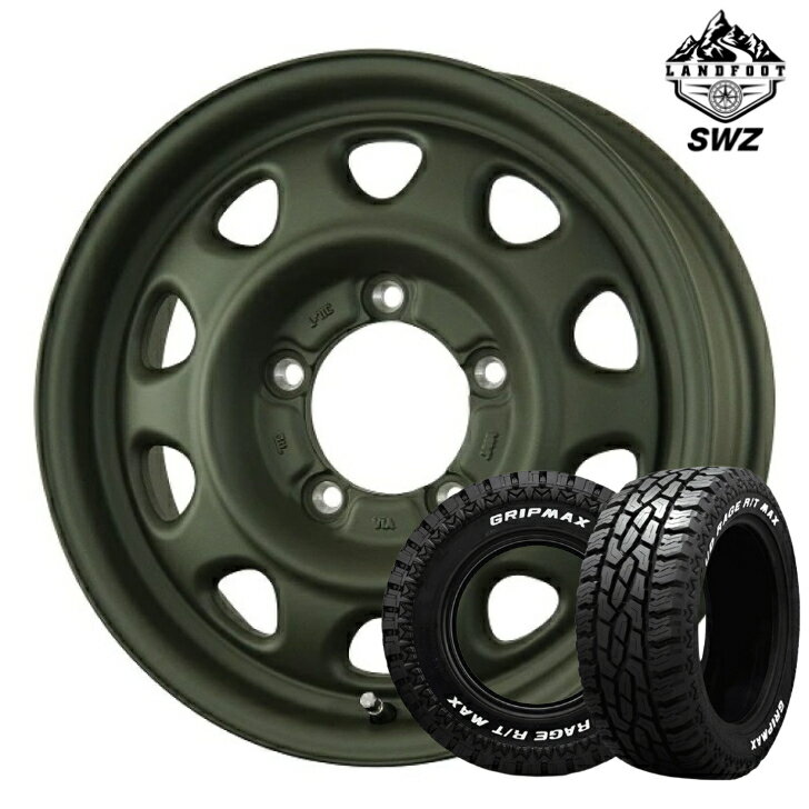 Rakuten - スズキ ジムニー JIMNY 新品 タイヤ ホイール16インチ 5.5J インセット+20 5H 139.7 4本 トピー ランドフット SWZ オリーブドラブグリップマックス マッドレイジ R/T 215/70R16レトロ 可愛い かわいい かっこいい カーキ グリーン