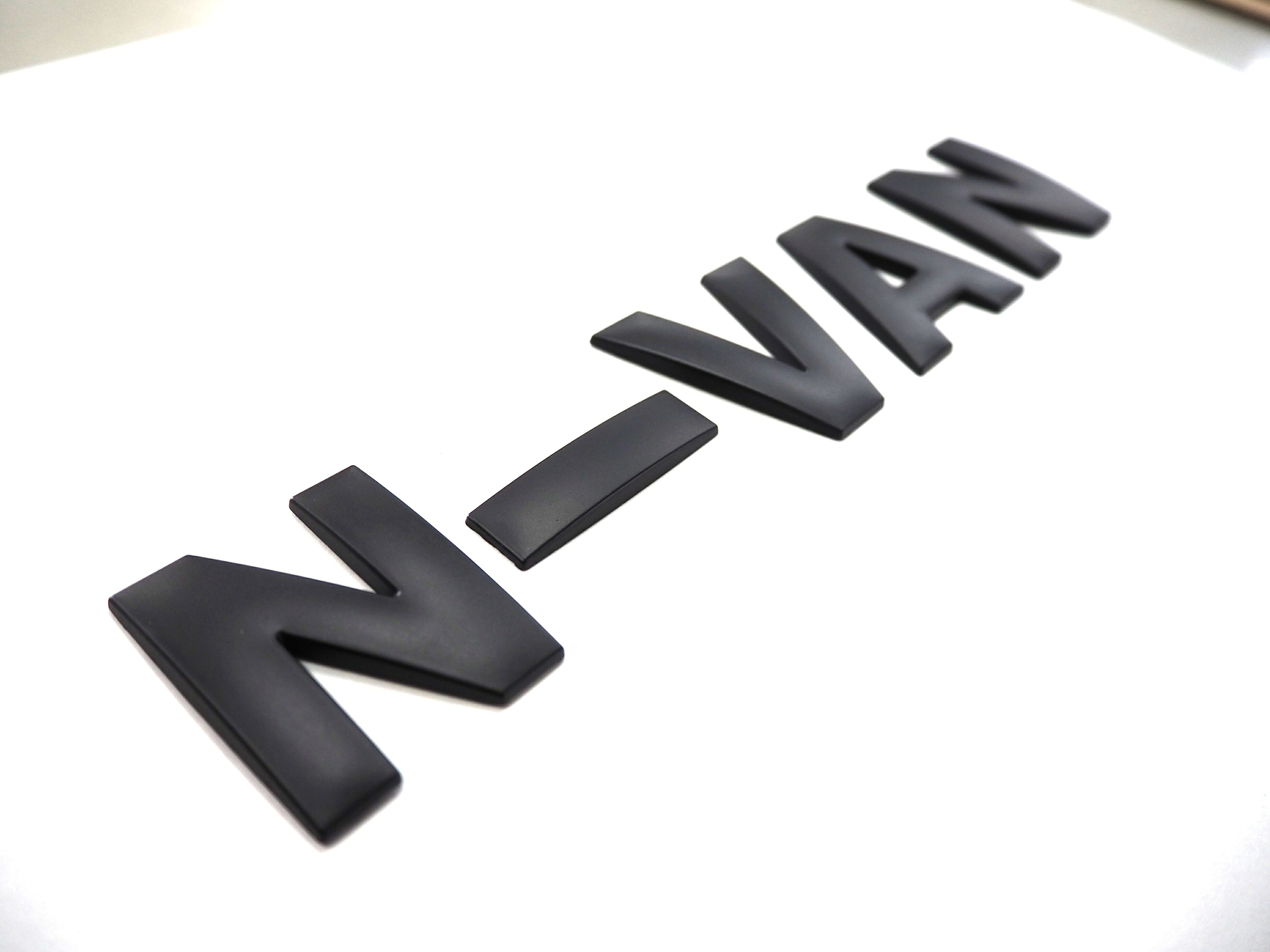 Rakuten - N-VAN エヌバン 3D アルファベット ロゴ パーツ立体的 ロゴ マット ブラック ドレスアップ エンブレム