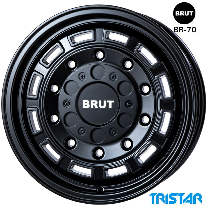 Rakuten - 200系 ハイエース16×6.5J インセット+38 6-139.7 ブラック 黒トライスター ブルート BRUT BR-70 新品 ホイール 4本