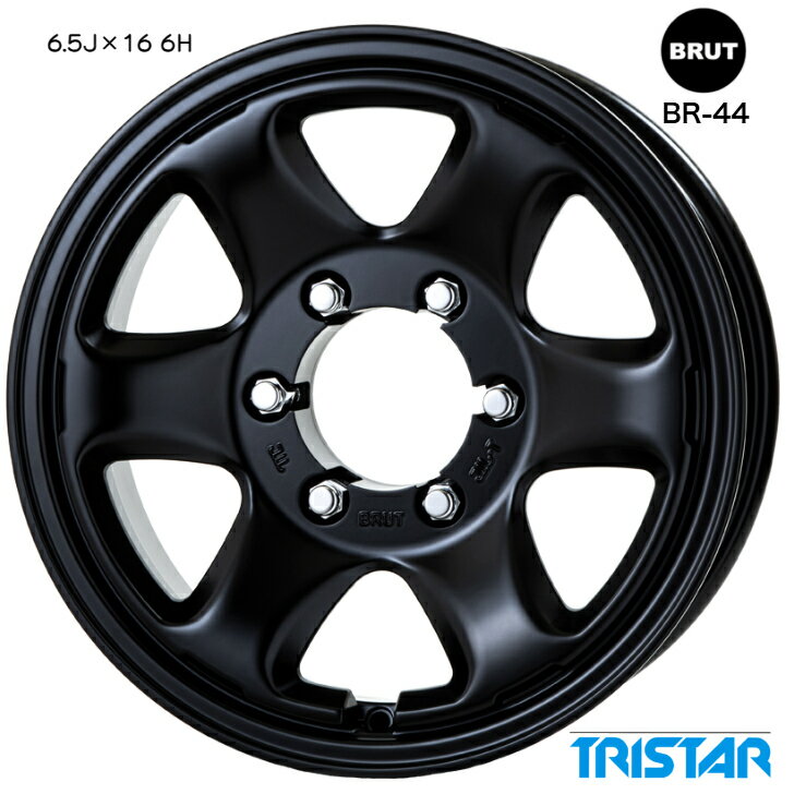 樂天商城 - 16×6.5J インセット+25 6-139.7 ブラック 黒トライスター ブルート BRUT BR-44 新品 ホイール 4本