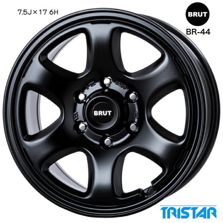 樂天商城 - 17×7.5J インセット+40 6-139.7 ブラック 黒トライスター ブルート BRUT BR-44 新品 ホイール 4本
