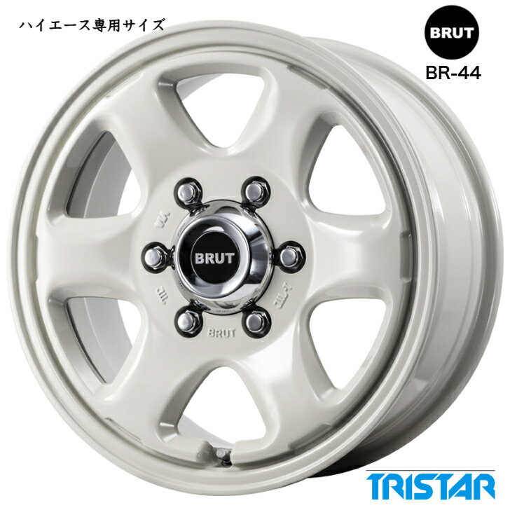 樂天商城 - 200系 ハイエース16×6.5J インセット+38 6-139.7 ホワイト 白トライスター ブルート BRUT BR-44 新品 ホイール 4本