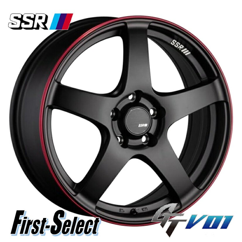 樂天商城 - GR86 BRZチューナーサイズSSRGTV0118inch 8.5J 5H100+44フラットブラック/レッドライン